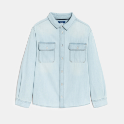 قميص جينز مغسول باللون...